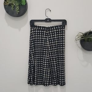 Max Studio B&W Printed Midi Skirt